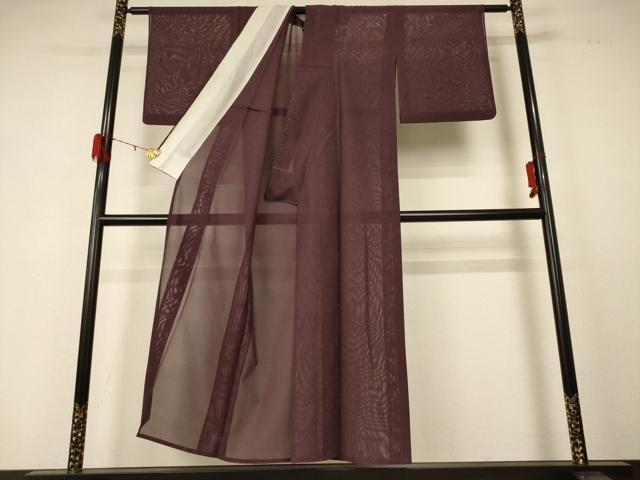 平和屋着物＊夏物　小紋　紗　杢目文　正絹　逸品　AABD6634jd_2