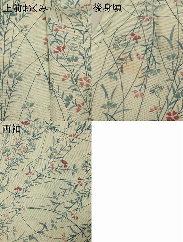 平和屋着物＊夏物　小紋　絽　草花文　正絹　逸品　AABD6636jd_7