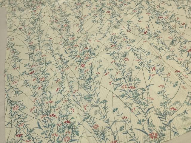 平和屋着物＊夏物　小紋　絽　草花文　正絹　逸品　AABD6636jd_3