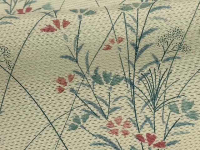平和屋着物＊夏物　小紋　絽　草花文　正絹　逸品　AABD6636jd_5