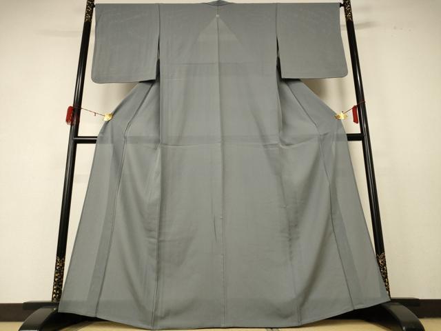 平和屋着物＊夏物　色無地　縦絽　豆がら茶色　正絹　逸品　AABD6639jd