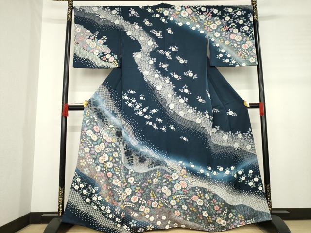 平和屋着物●訪問着　辻が花　舞花文　暈し染め　正絹　逸品　AABD6649ck