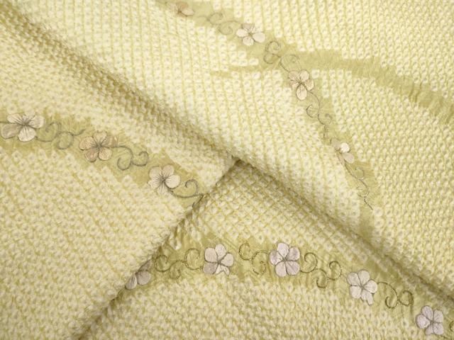 平和屋着物●訪問着　総絞り　刺繍　柴取花文　金糸　正絹　逸品　AABD6695ck 平和屋着物○訪問着 総絞り 刺繍 柴取花文 金糸 正絹 逸品