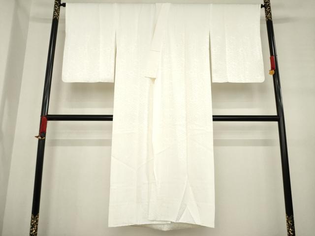 平和屋着物●長襦袢　袷　紗綾形花地紋　白色　大丸扱い　正絹　逸品　AABD6698ck