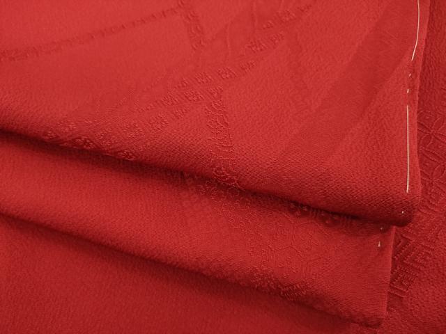 平和屋着物●上質な色無地　蔓帯吉祥地紋　紅海老茶色　三越扱い　正絹　逸品　AABD6704ck