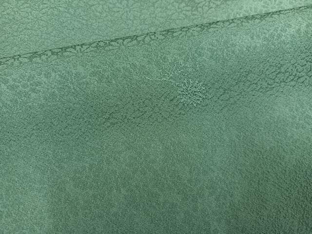 平和屋着物○上質な色無地 花地紋 老竹色 正絹 逸品 AABD7025ph