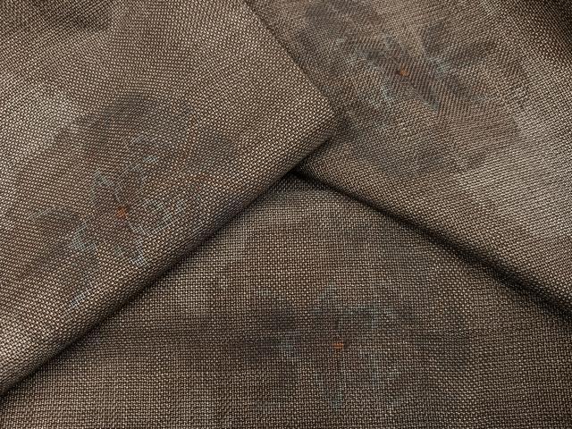 平和屋着物●本場大島紬　カタス9マルキ　雪輪花文　胴抜き仕立て　正絹　逸品　AABD7047ph