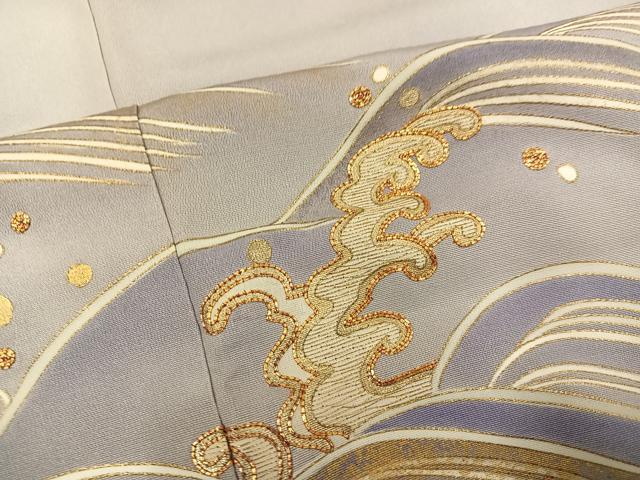 平和屋着物●創業460年・千總　色留袖　駒刺繍　竹屋町刺繍　立波文　金彩　正絹　逸品　AABH4562ck 平和屋着物○創業460年・千總 色留袖 駒刺繍 竹屋町刺繍 立波文 金彩