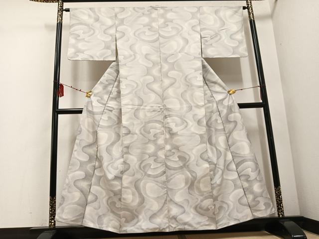 平和屋着物●本場大島紬　白大島　カタス9マルキ　流水文　正絹　逸品　AABD7062ph