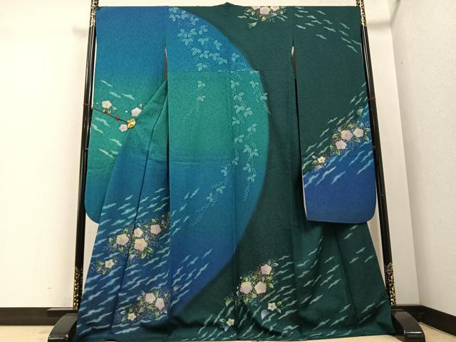 平和屋着物●豪華振袖　辻が花　絞り　暈し染め　金彩　金通し地　正絹　逸品　AABD7072ph