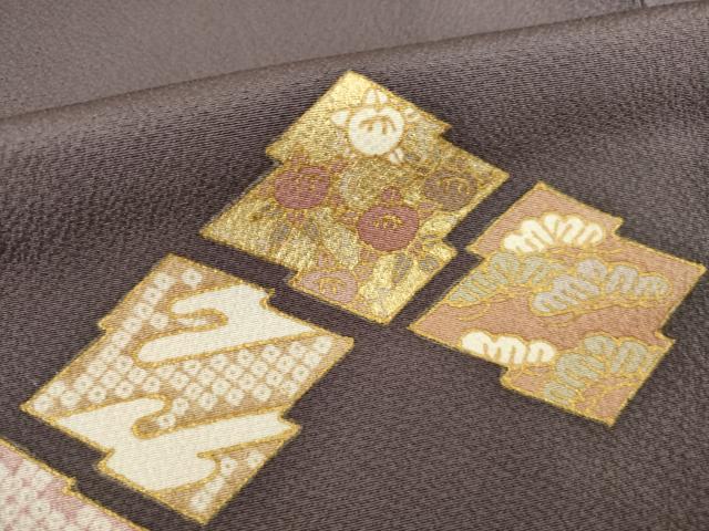 平和屋着物○訪問着 駒刺繍 松皮菱花文 金彩 ますいわ