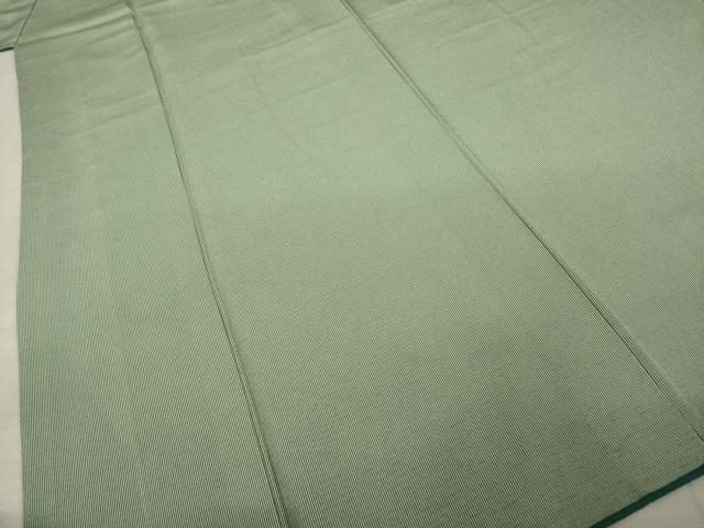 平和屋着物●江戸小紋　万筋　白×老竹色　正絹　逸品　AABD7431ck