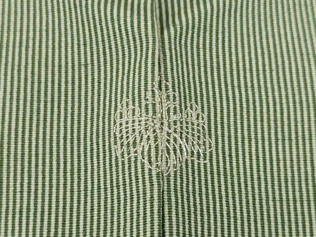 平和屋着物●江戸小紋　万筋　白×老竹色　正絹　逸品　AABD7431ck