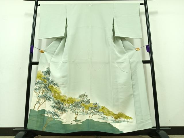 平和屋着物▽豪華色留袖　単衣　風景文　金彩　正絹　逸品　AABD7500jh