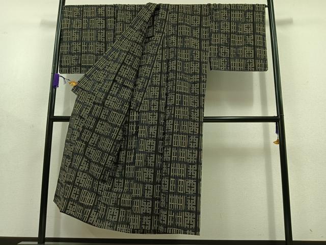 平和屋着物∴夏物　男性　浴衣　幾何学文様　綿　逸品　AABD7503jh_1