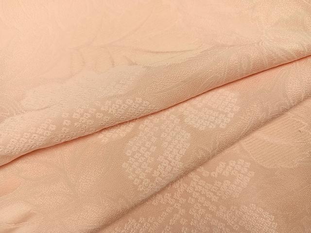 平和屋着物●上質な色無地　舞葉地紋　赤香色　正絹　逸品　AABD7523ph