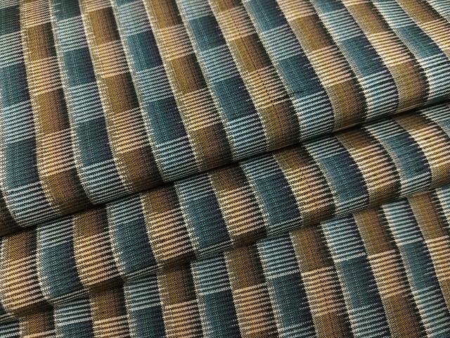 平和屋着物●上質な紬　市松文　正絹　逸品　AABD7537ph