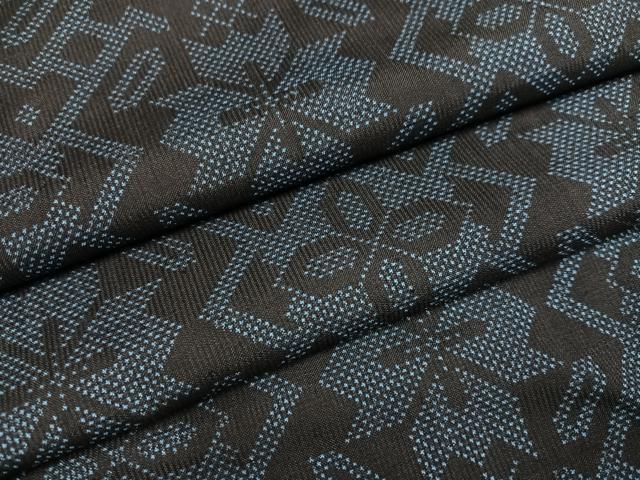 平和屋着物●本場大島紬　一元7マルキ　幾何学花文　正絹　逸品　AABD7538ph