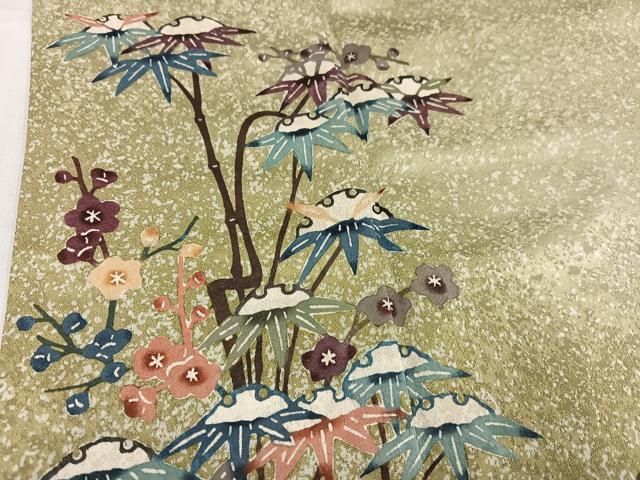 平和屋着物○紅型 訪問着 雪輪花鳥文 暈し染め 正絹 逸品 AABD7543ph