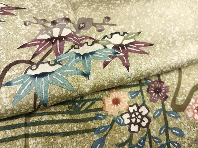 平和屋着物●紅型　訪問着　雪輪花鳥文　暈し染め　正絹　逸品　AABD7543ph 平和屋着物○紅型 訪問着 雪輪花鳥文 暈し染め 正絹 逸品 AABD7543ph