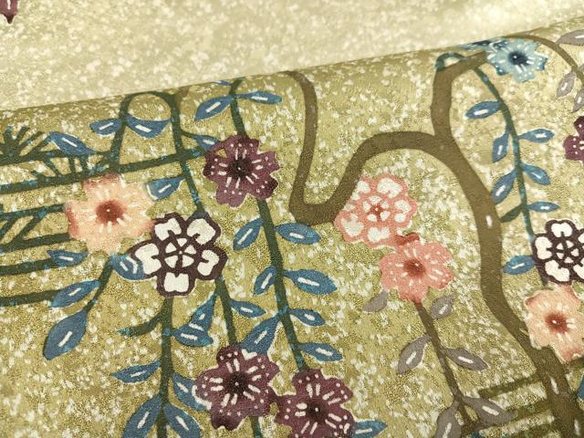 平和屋着物○紅型 訪問着 雪輪花鳥文 暈し染め 正絹 逸品 AABD7543ph