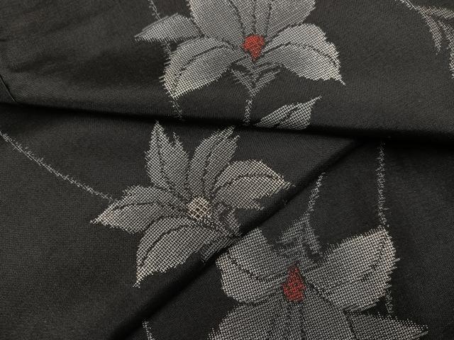 平和屋着物●上質な紬　枝花文　正絹　逸品　未使用　AABD7582ph