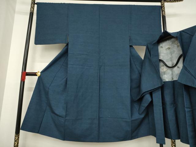 平和屋着物●男性　紬　アンサンブル　霞文　正絹　逸品　AABD7671ck