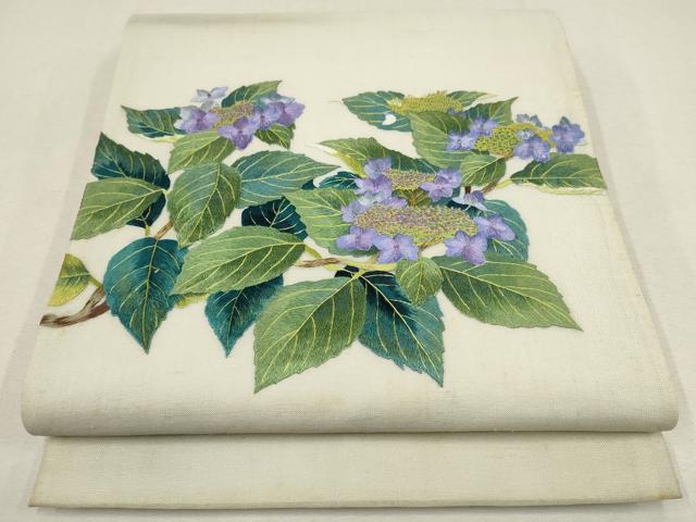 平和屋着物＊夏物　総刺繍　袋帯　草花文　紫陽花　ますいわ屋扱い　正絹　逸品　AABD8421wj