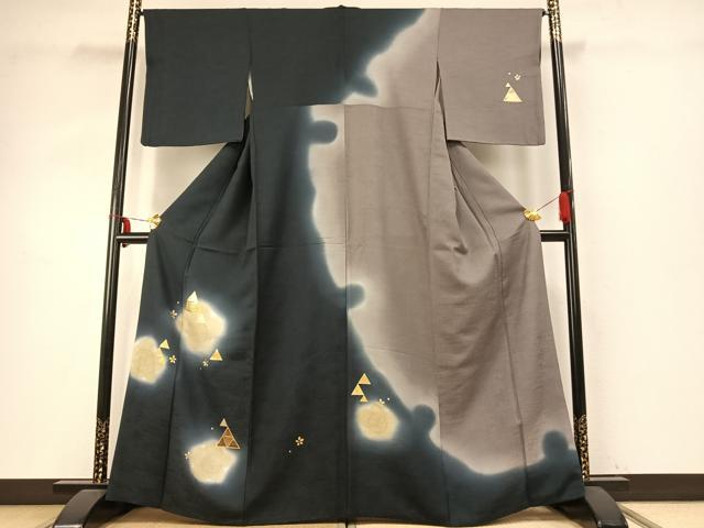 平和屋着物●訪問着　舞花文　暈し染め　金糸　金彩　さが美扱い　正絹　逸品　AABD8518fy