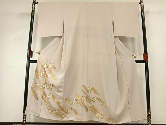 平和屋着物●豪華色留袖　駒刺繍　熨斗花文　金糸　金彩　正絹　逸品　AABD8520fy