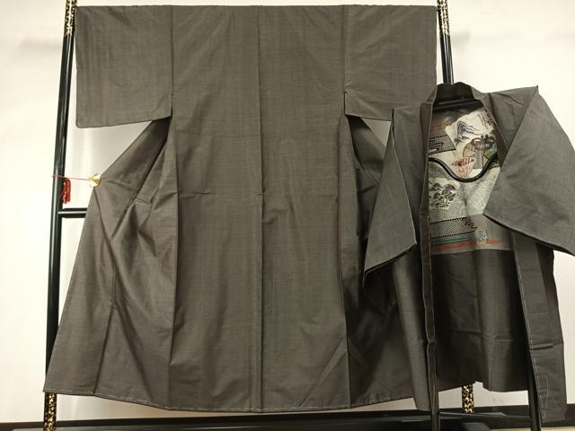 平和屋着物●男性　本場村山大島紬　アンサンブル　亀甲絣　正絹　逸品　AABD8538fy