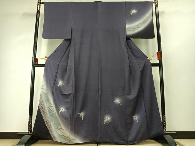 平和屋着物●訪問着　雪芝文　梟　蛍暈し　金彩　正絹　逸品　AABD8557fy