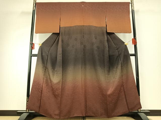 平和屋着物●訪問着　横段文　正絹　逸品　AABD8563fy