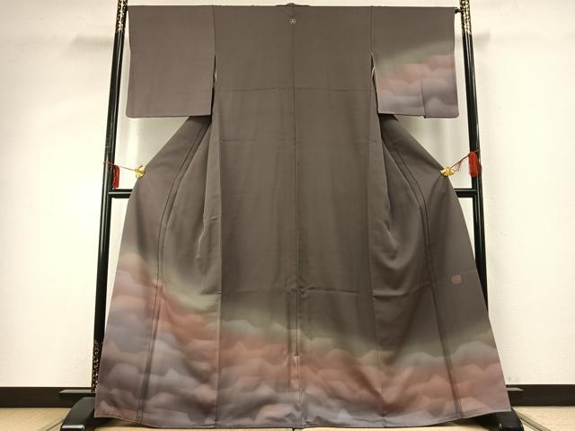 平和屋着物●西村仙寿　陶流染　訪問着　霞文　暈し染め　正絹　逸品　AABD8564fy