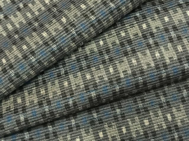 平和屋着物●上質な紬　幾何学文様　正絹　逸品　AABD8578fy