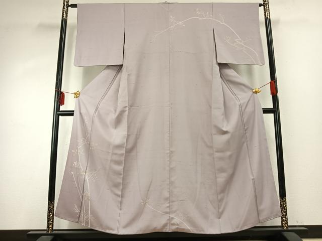 平和屋着物●訪問着　紬地　枝花文　暈し染め　さが美扱い　正絹　逸品　AABD8580fy