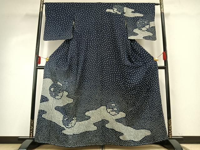 平和屋着物●訪問着　総絞り　雪輪文　正絹　逸品　AABD8582fy