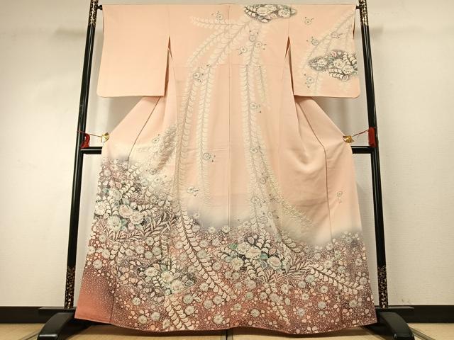 平和屋着物●越後十日町の一流染匠　桐屋・翠山工房　訪問着　辻が花　絞り　暈し染め　正絹　逸品　AABD8663fy