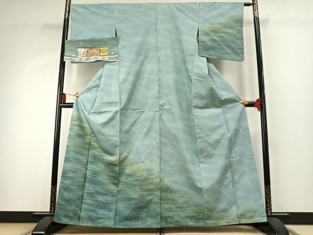 平和屋着物●本場大島紬　霞文　宮脇兼太郎商店　証紙付き　正絹　逸品　AABD8669fy