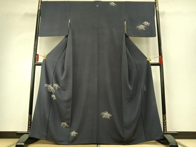 平和屋着物●二代栄一　訪問着　笹文　正絹　逸品　AABD8676fy