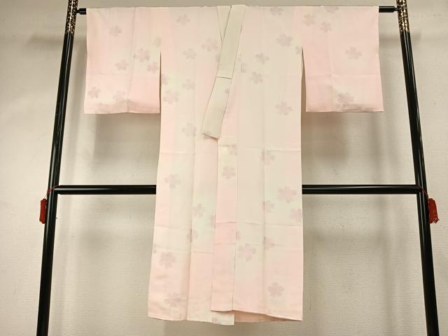 平和屋着物●長襦袢　袷　舞花文　銀彩　正絹　逸品　AABD8688fy