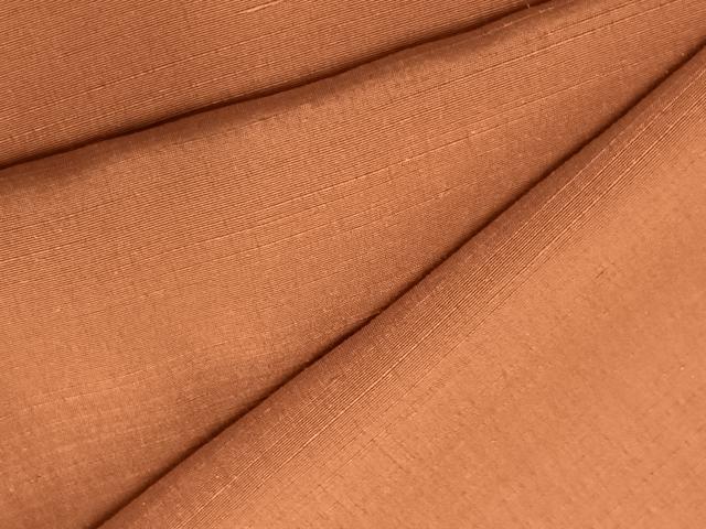 平和屋着物●上質な紬　色無地　煉瓦色　正絹　逸品　AABD8747fy