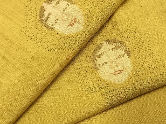 平和屋着物●本場結城紬　重要無形文化財　おかめ　正絹　逸品　未使用　AABD8760fy