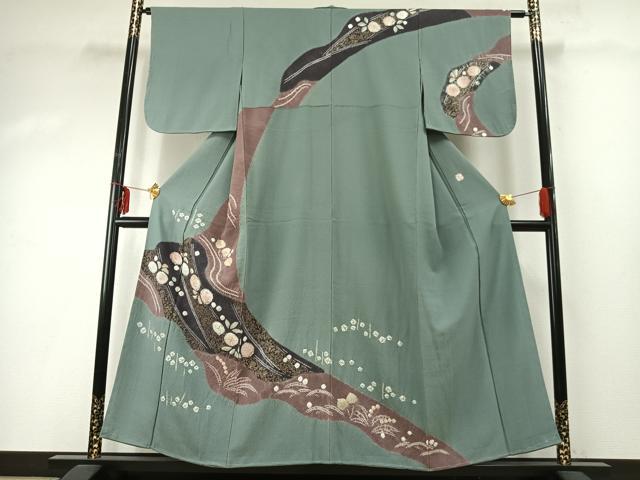 平和屋着物●十日町　名門　滝泰謹製　訪問着　絞り　辻が花　金彩　正絹　逸品　未使用　AABD8771fy