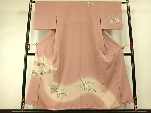 平和屋着物●京加賀糸目友禅作家　山崎巌　訪問着　草花文　暈し染め　銀座おゝぎ屋扱い　正絹　逸品　AABD8787fy