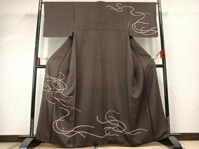 平和屋着物●訪問着　友禅　組紐文様　金糸　金彩　正絹　逸品　AABD8788fy