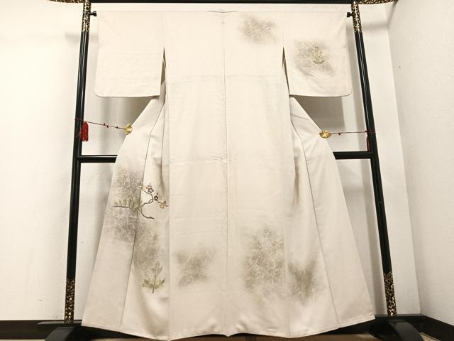 平和屋着物●訪問着　刺繍　梅松文　暈し染め　正絹　逸品　AABD8806ph