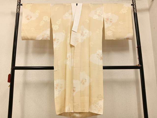 平和屋着物●長襦袢　無双仕立て　草花文　暈し染め　正絹　逸品　AABD8818ph