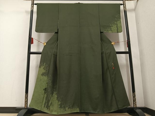 平和屋着物●染色の魔術師　染乃座・大久保玄才　そめのざ玄才　訪問着　樹林シルエット　正絹　逸品　AABD8832ph