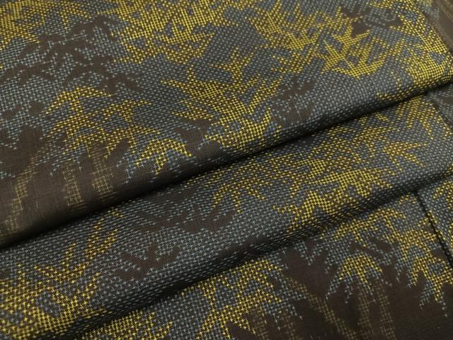 平和屋着物●本場大島紬　一元絣　笹竹文　正絹　逸品　AABD8870ph